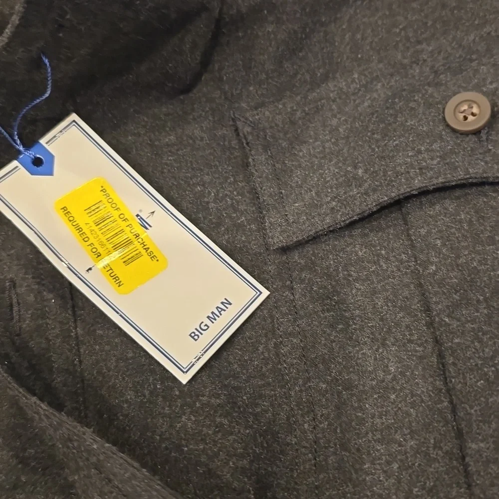 Rowm Men's button front button cargo pocket shirt  jacket gray Layer New 2XB Hot - Picture 4 of 5